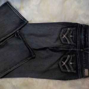 VANITY WOMENS JEANS SZ 12 REG WAIST 31 DRK BLUE